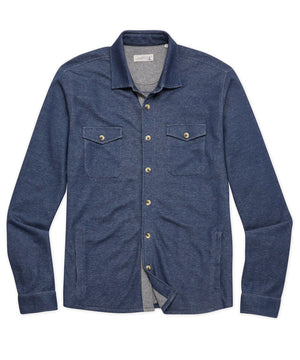 Westport Lifestyle Melange Soft Cotton-Blend Overshirt