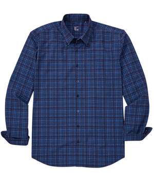 Westport No-Tuck Windowpane Plaid Long Sleeve Stretch Performance Sport Shirt