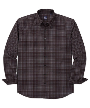 Westport No-Tuck Windowpane Plaid Long Sleeve Stretch Performance Sport Shirt
