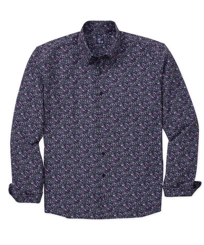 Westport No-Tuck Long Sleeve 'Flowers' Print Stretch Performance Sport Shirt, Men's Big & Tall