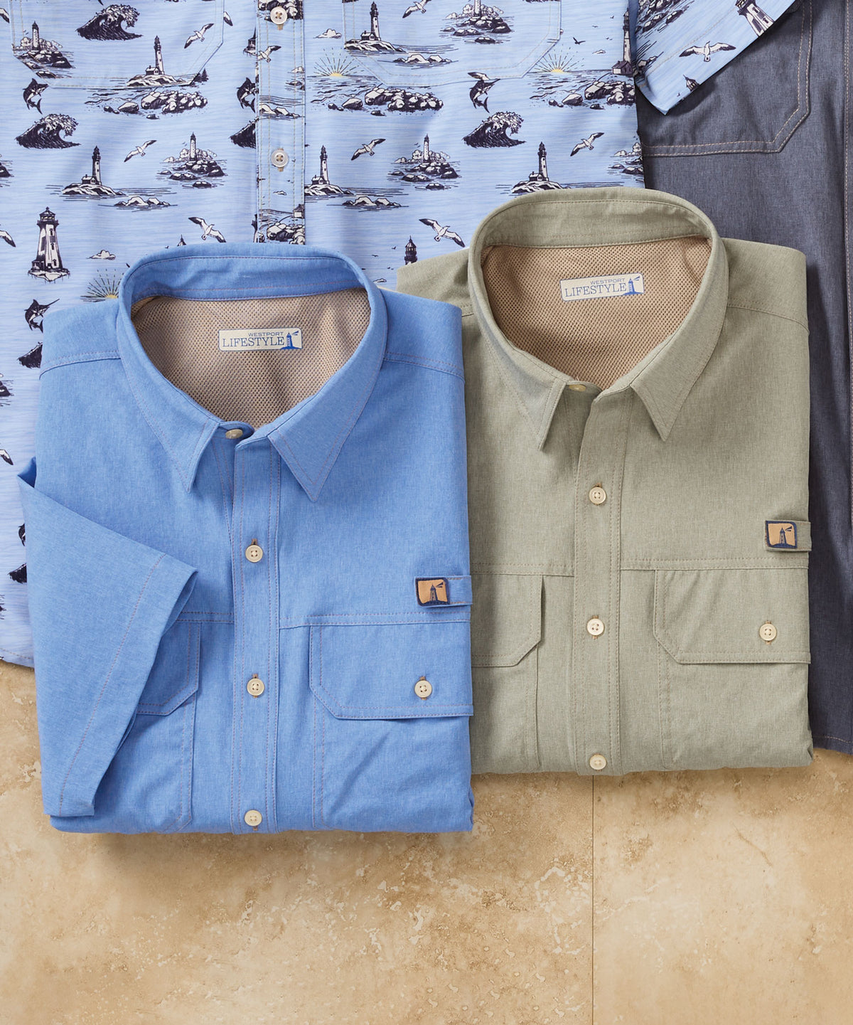 Westport Lifestyle Short Sleeve Saugatuck Fishing Shirt, Men's Big & Tall