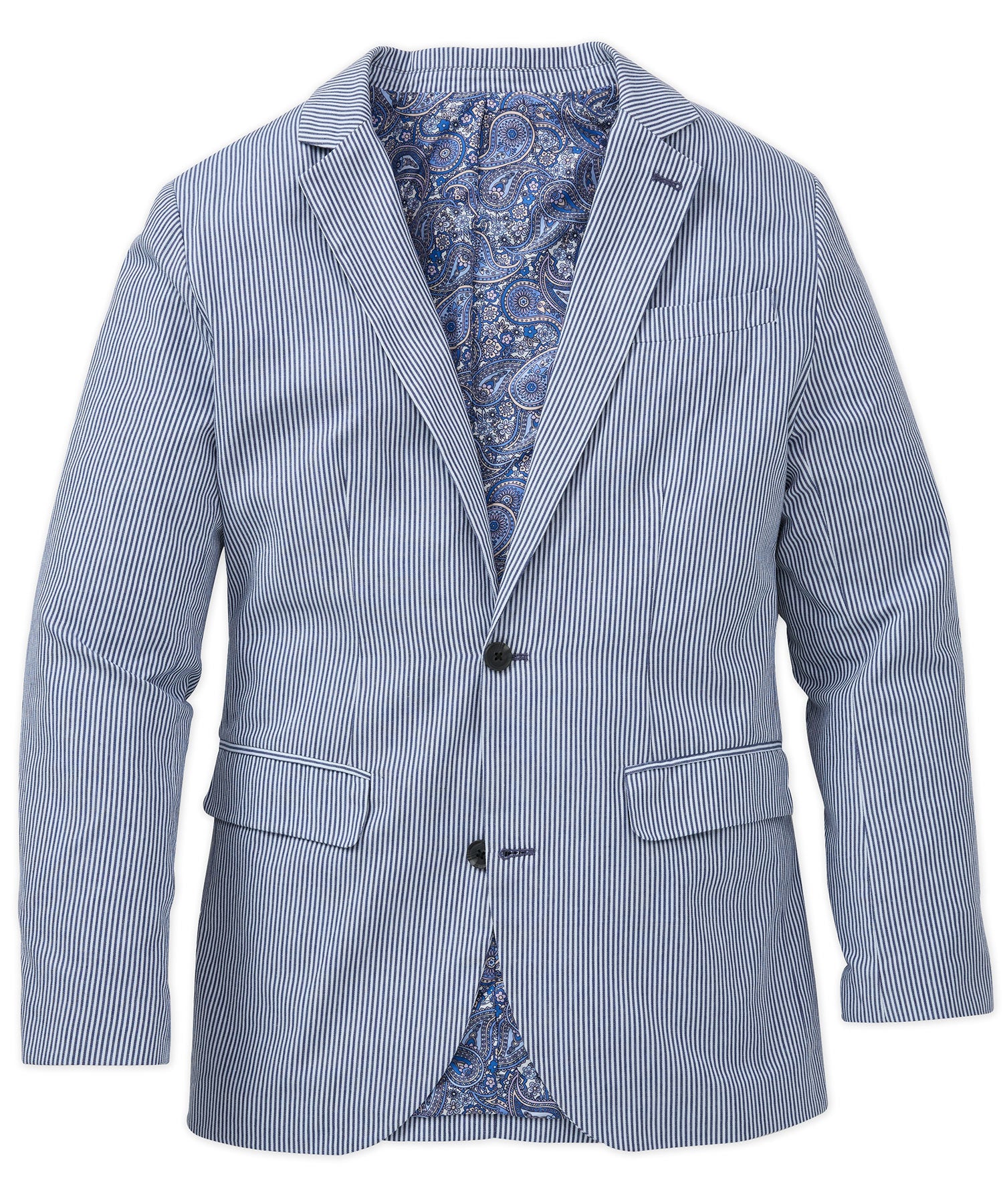 Westport Black Savannah Striped Twill Sport Coat, Men's Big & Tall