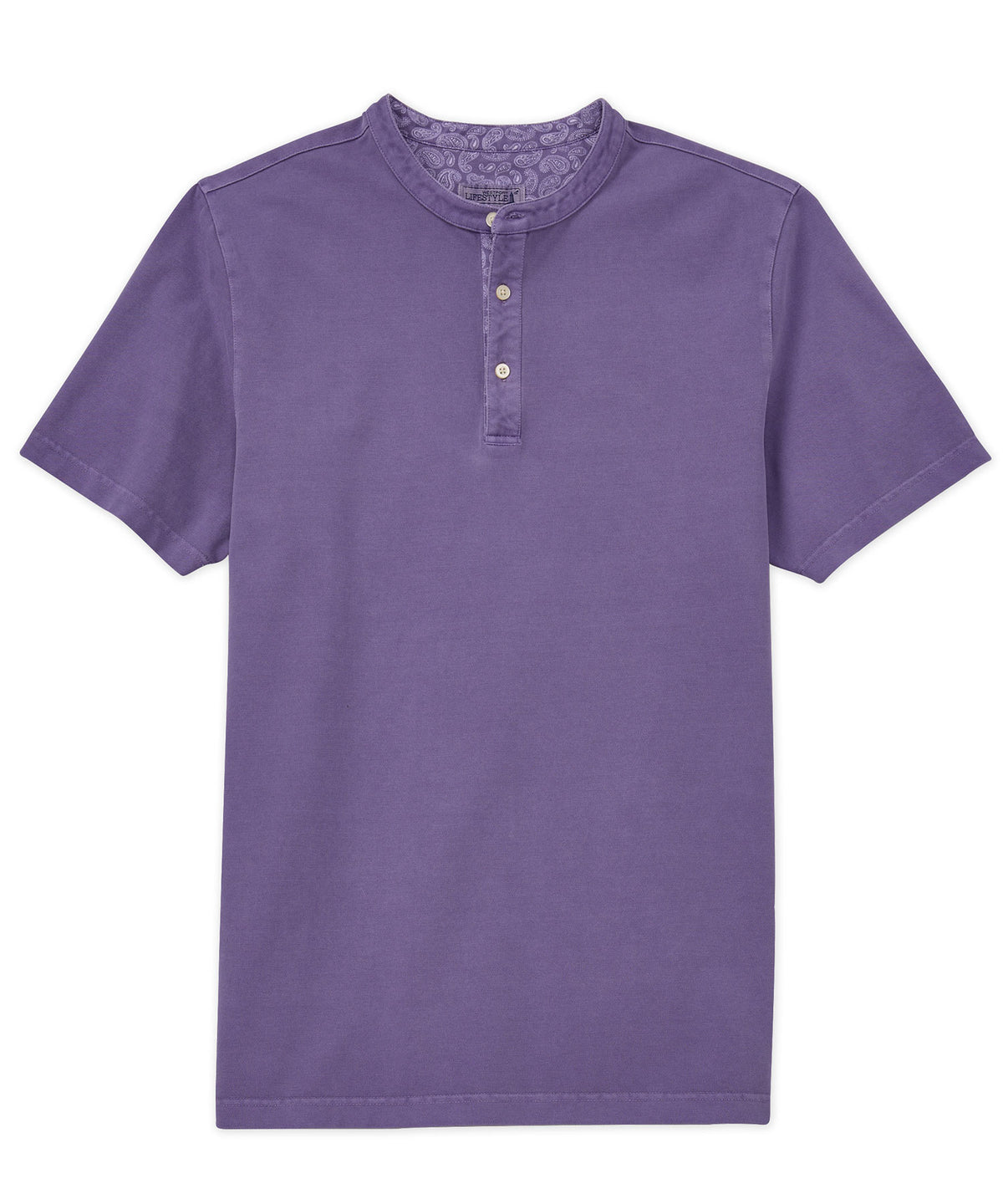 Westport Lifestyle Short Sleeve Garment Dyed Pique Henley Knit Shirt, Men's Big & Tall