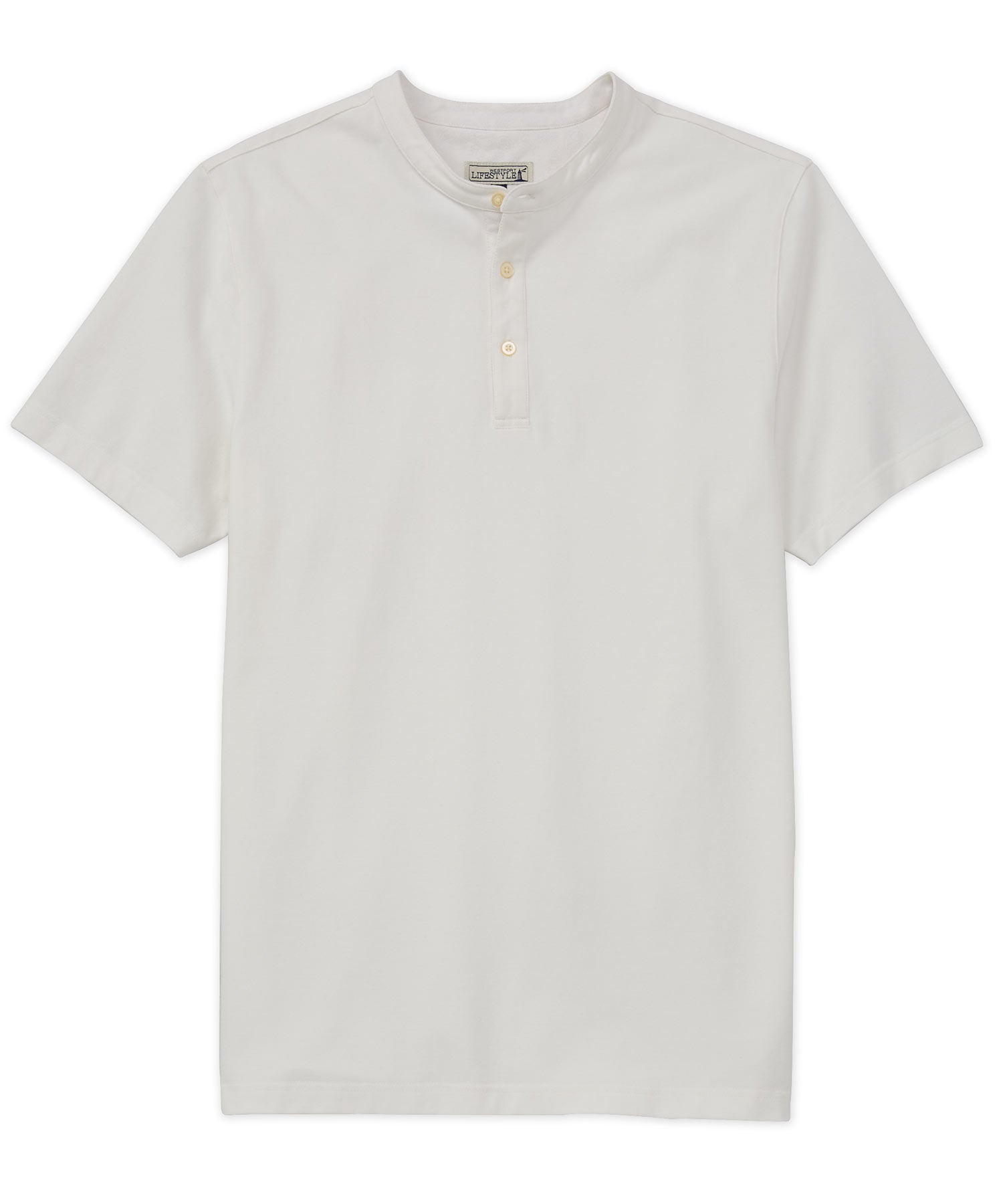 Westport Lifestyle Short Sleeve Garment Dyed Pique Henley Knit Shirt