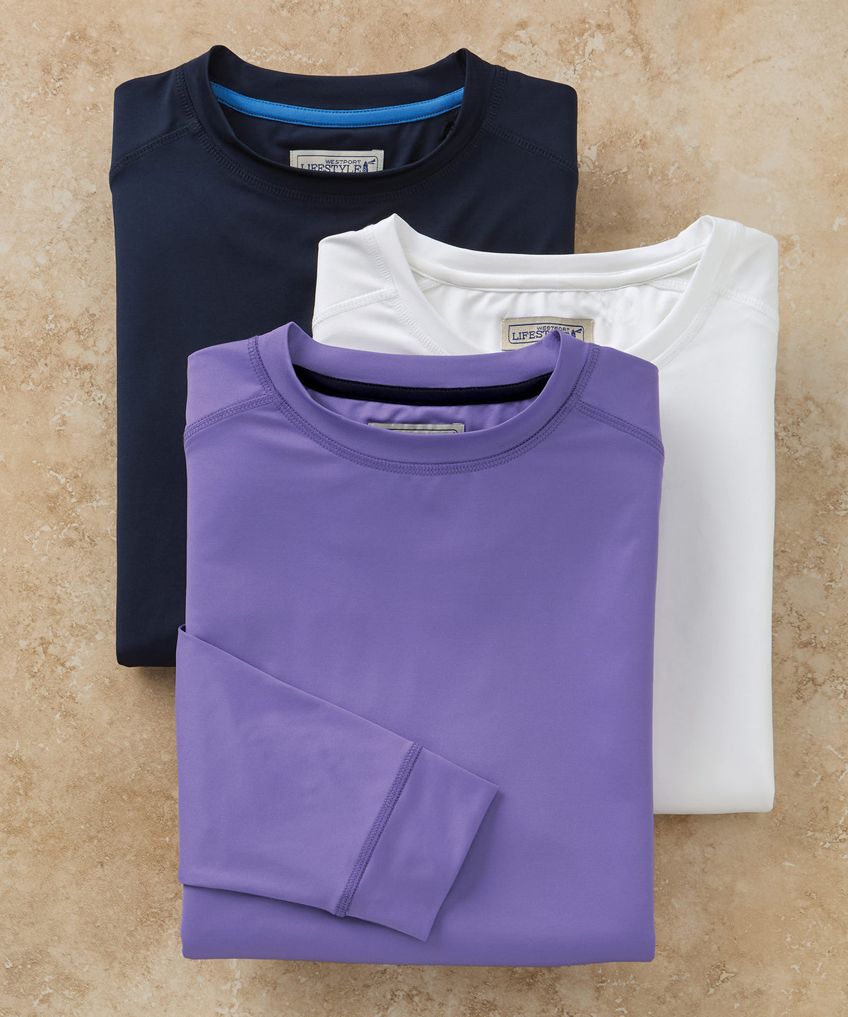 Westport Lifestyle Long Sleeve Performance Crew Neck T-Shirt, Men's Big & Tall