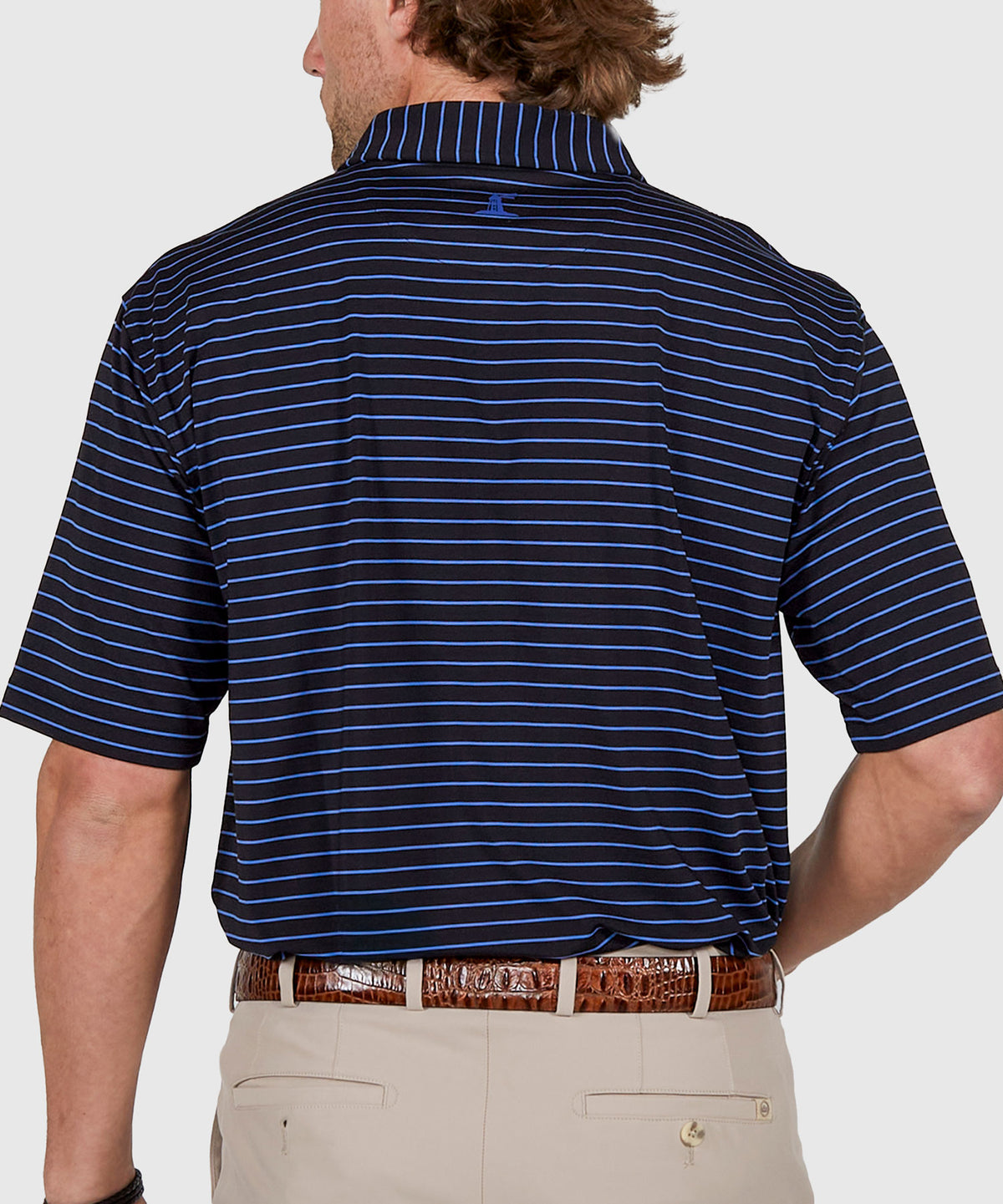 Westport Lifestyle Short Sleeve Stripe Polo Knit Shirt, Men's Big & Tall