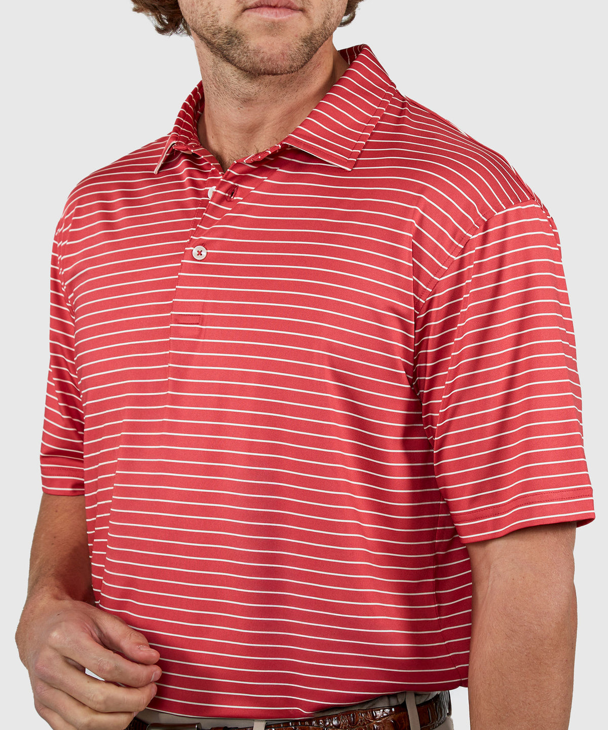 Westport Lifestyle Short Sleeve Stripe Polo Knit Shirt, Men's Big & Tall