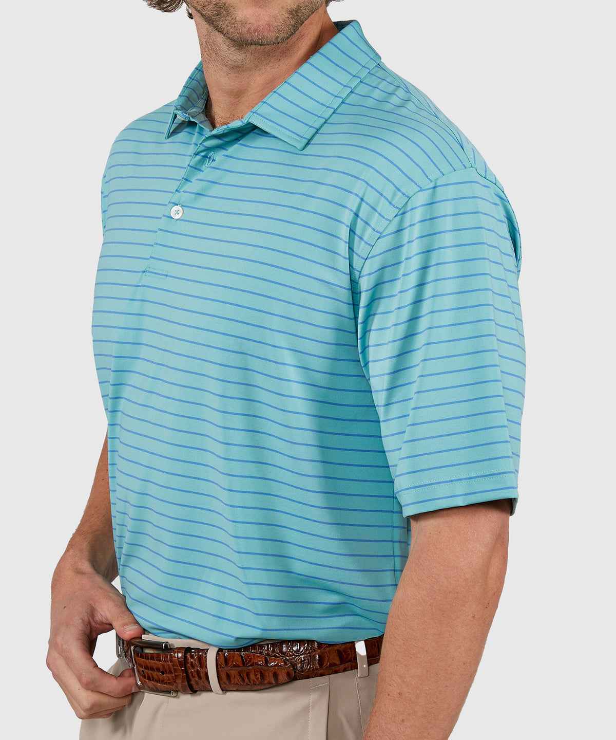 Westport Lifestyle Short Sleeve Stripe Polo Knit Shirt, Men's Big & Tall