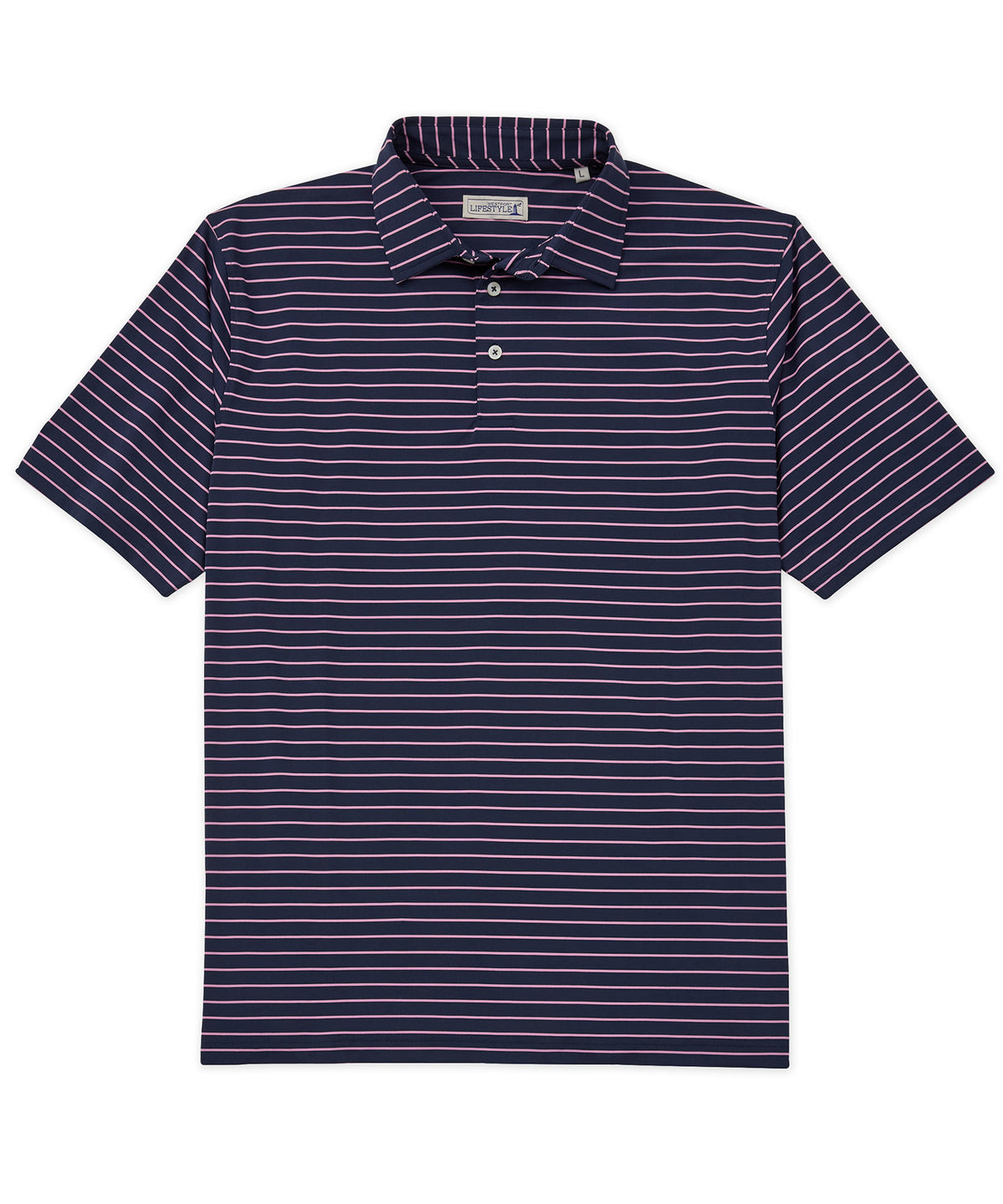 Westport Lifestyle Short Sleeve Stripe Polo Knit Shirt, Men's Big & Tall