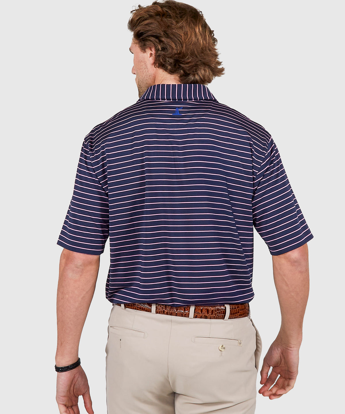 Westport Lifestyle Short Sleeve Stripe Polo Knit Shirt, Men's Big & Tall