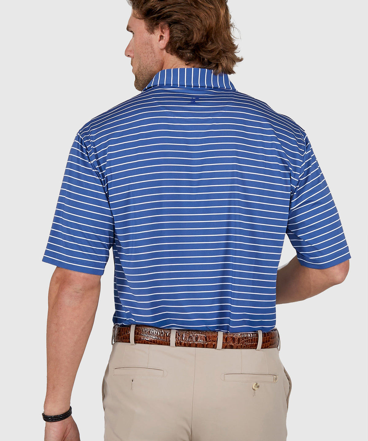Westport Lifestyle Short Sleeve Stripe Polo Knit Shirt, Men's Big & Tall