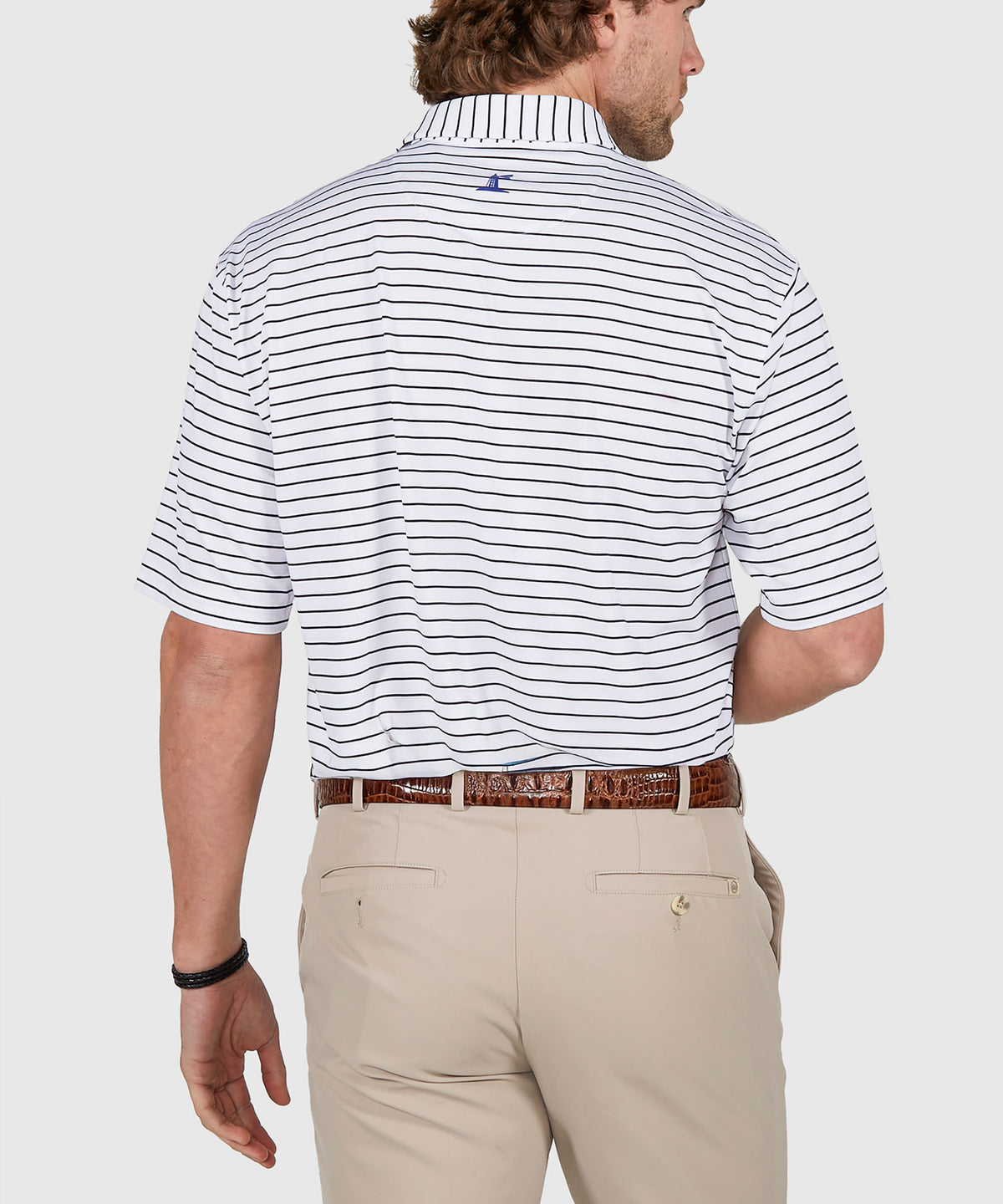Westport Lifestyle Short Sleeve Stripe Polo Knit Shirt, Men's Big & Tall