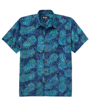 Westport Black Short Sleeve Batik Print Camp Shirt