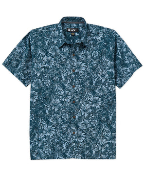 Westport Black Short Sleeve Batik Print Camp Shirt