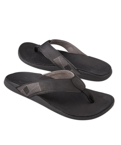 OluKai Tuahine Leather Flip-Flop Sandal, Men's Big & Tall