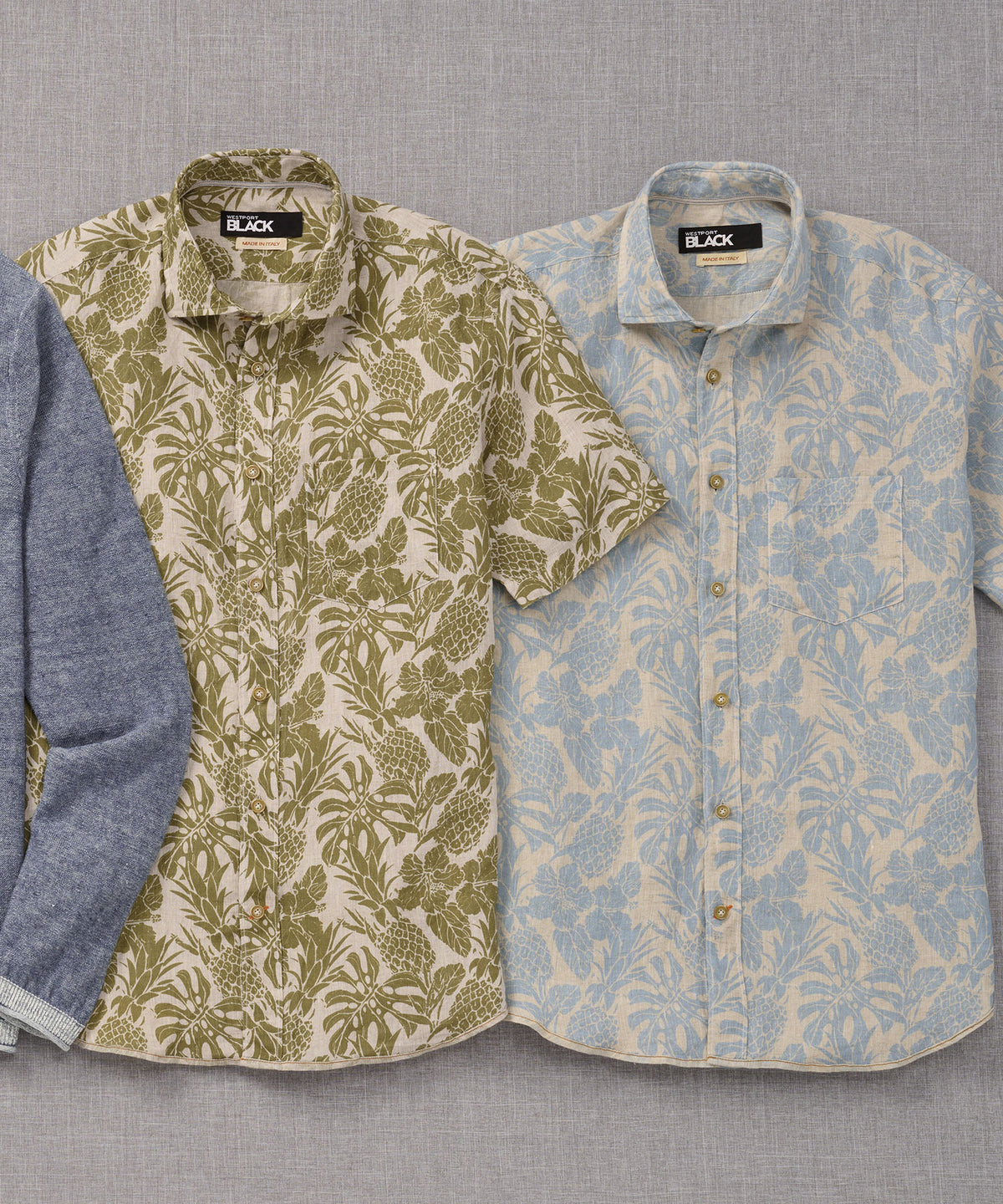Westport Black Pineapple Printed Short Sleeve Sport Shirt, Men's Big & Tall