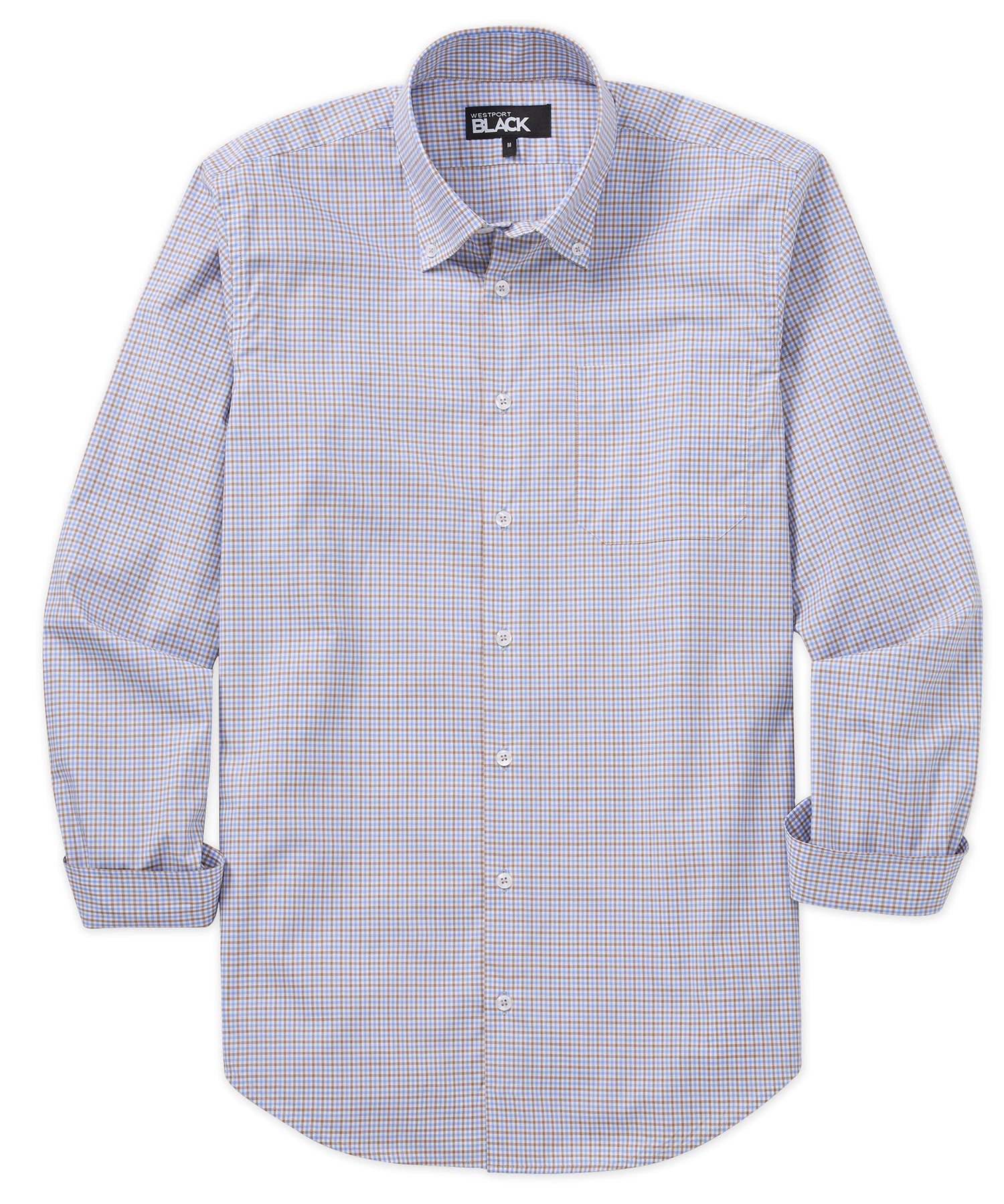Westport Black Long Sleeve Button-Down Gingham Sport Shirt