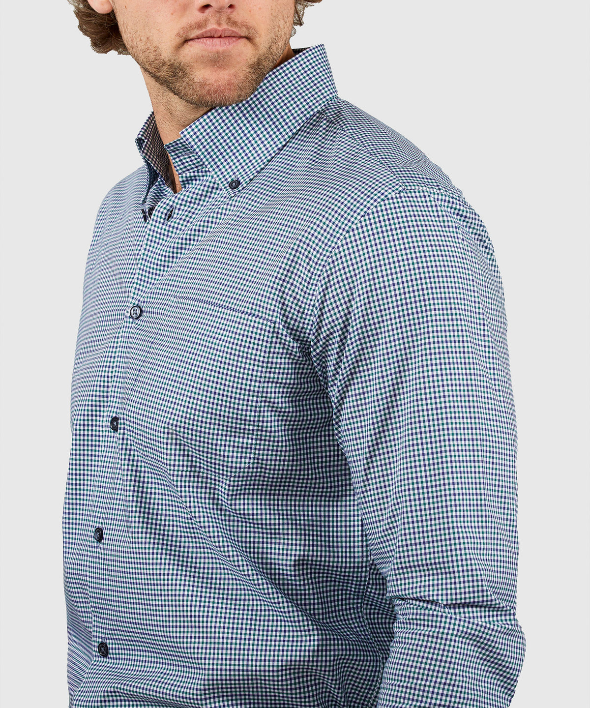 Westport Black Long Sleeve Button-Down Gingham Sport Shirt, Men's Big & Tall