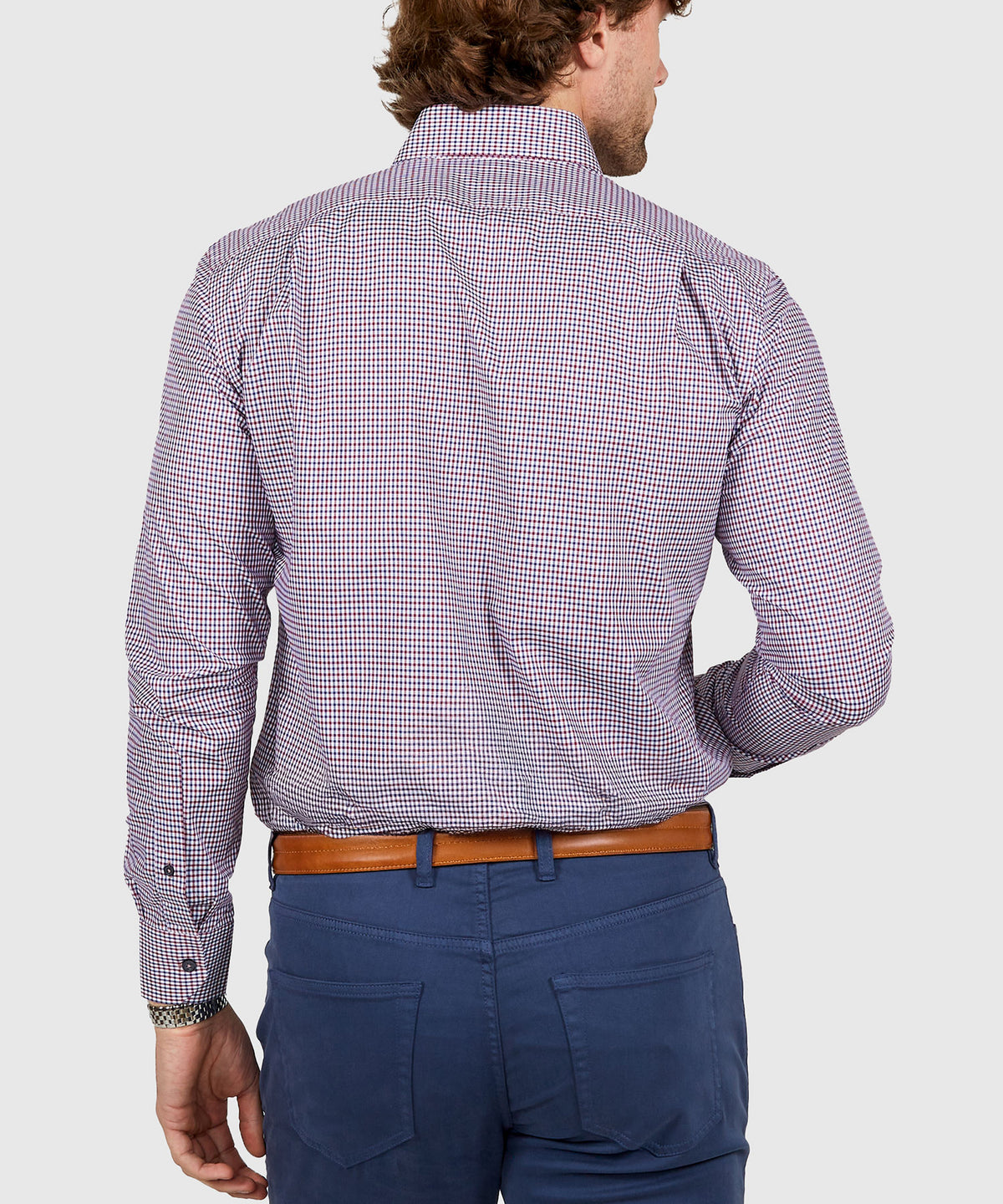 Westport Black Long Sleeve Button-Down Gingham Sport Shirt, Men's Big & Tall