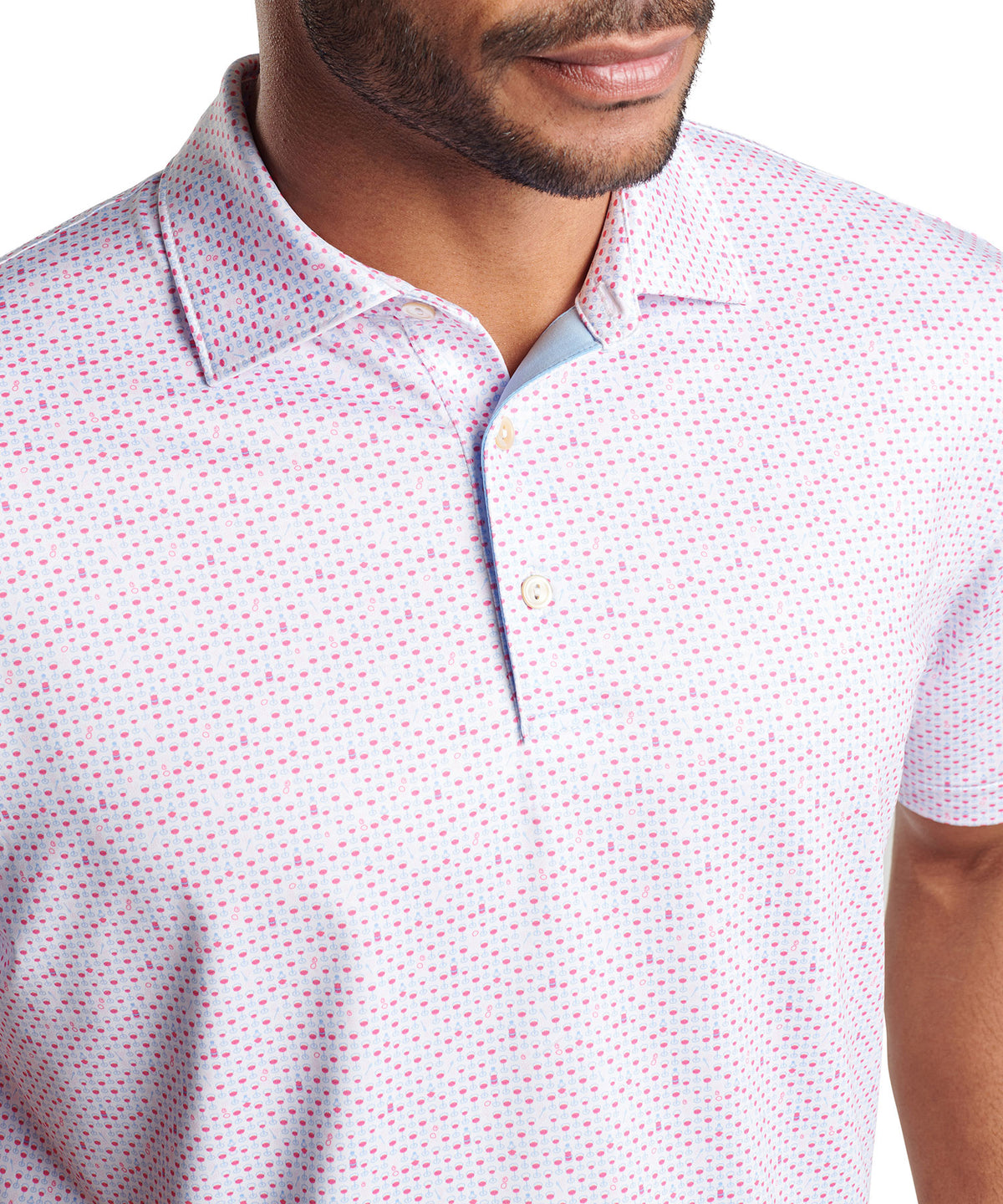 Peter Millar Short Sleeve 'Bees Knees' Print Polo Knit Shirt, Men's Big & Tall