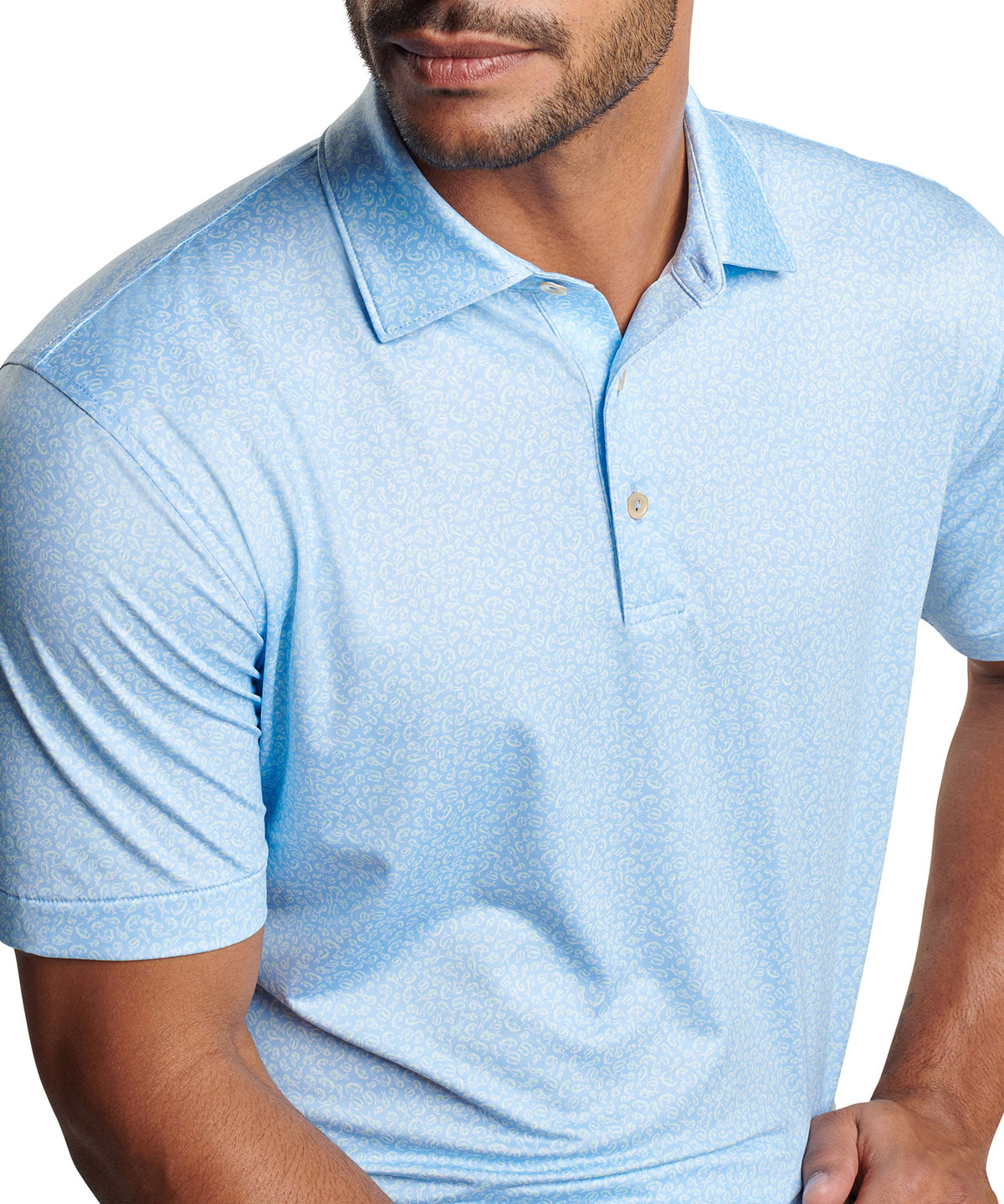 Peter Millar Short Sleeve 'Mahi Mahi' Print Polo Knit Shirt, Men's Big & Tall