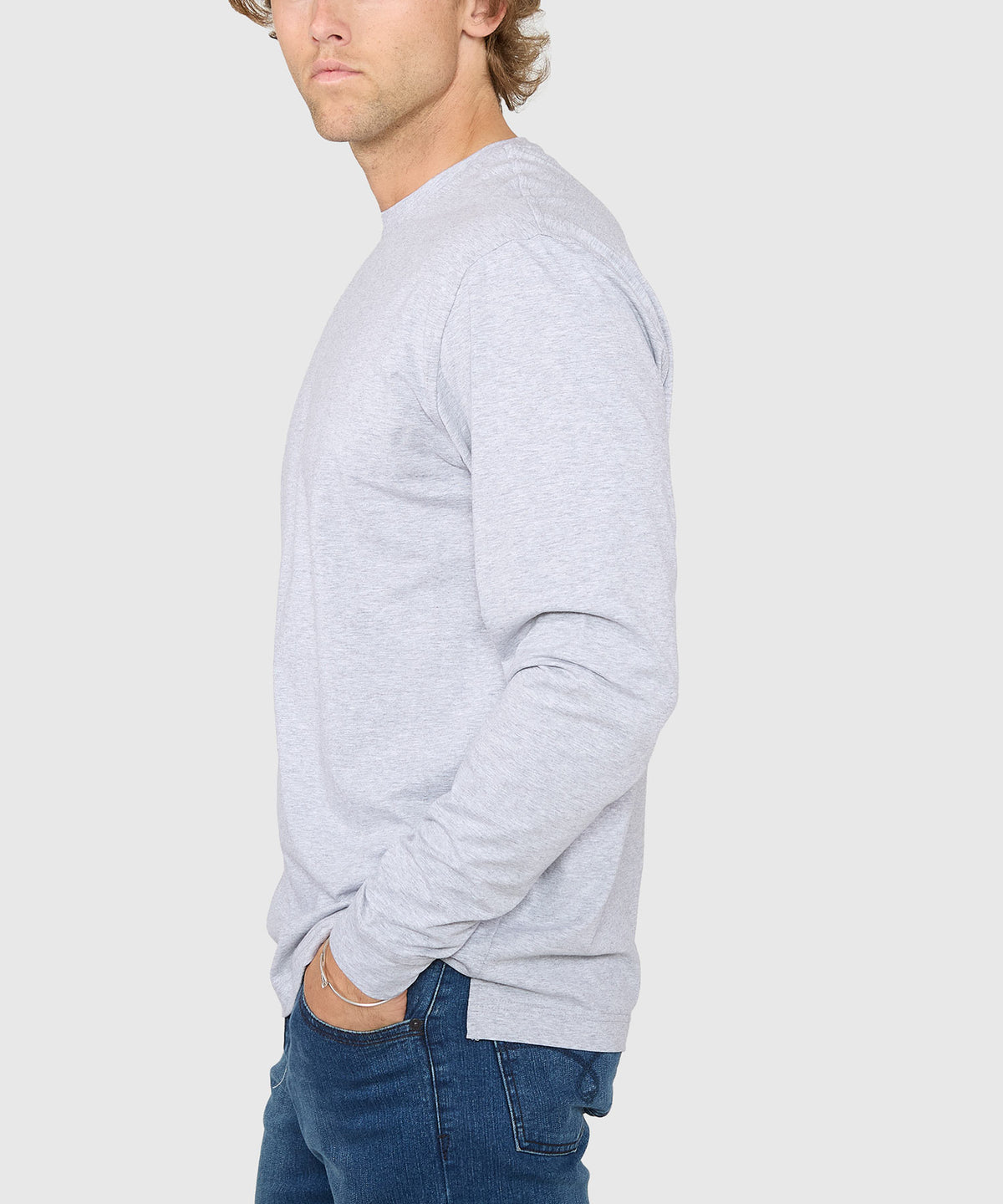 Westport No-Tuck Long Sleeve Stretch Cotton Crew Neck T-Shirt, Men's Big & Tall