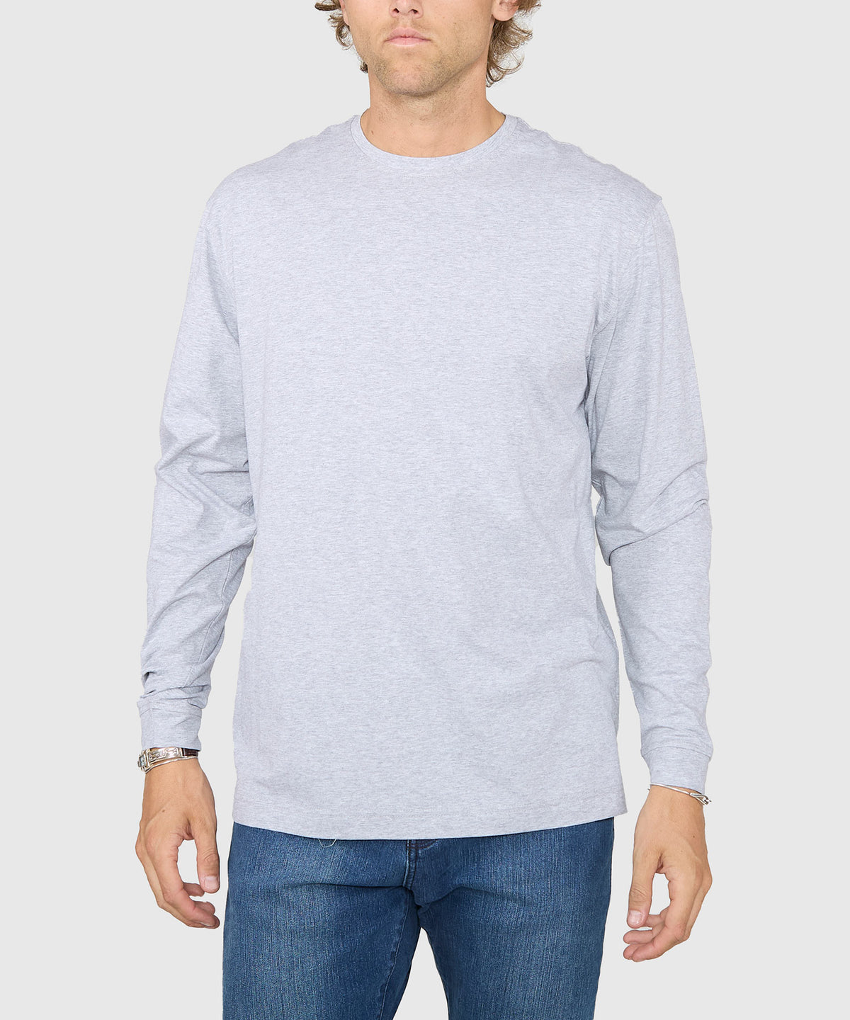 Westport No-Tuck Long Sleeve Stretch Cotton Crew Neck T-Shirt, Men's Big & Tall