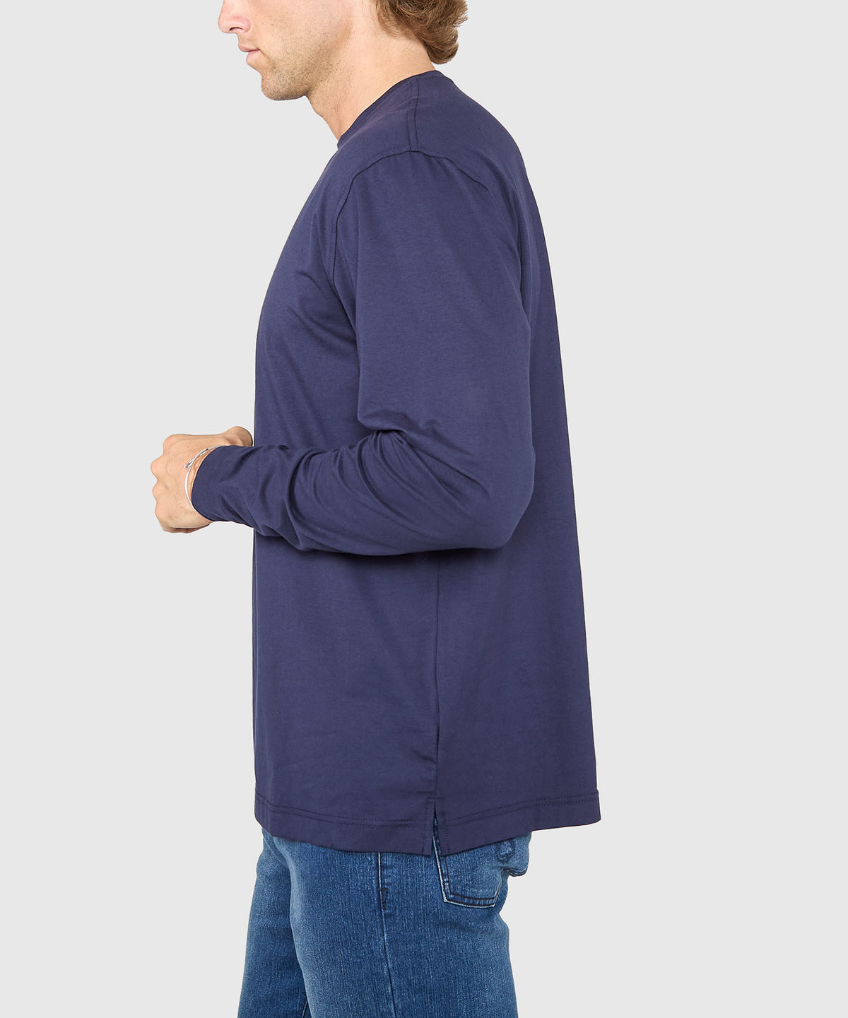 Westport No-Tuck Long Sleeve Stretch Cotton Crew Neck T-Shirt, Men's Big & Tall