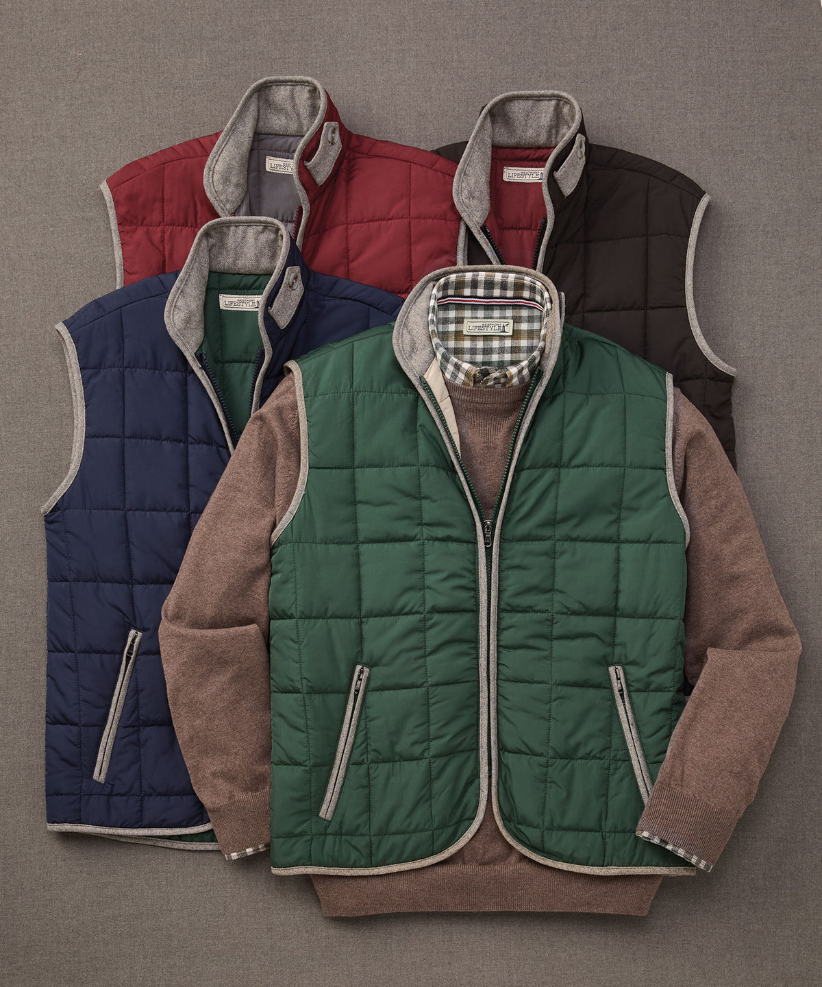 Westport Lifestyle Edgartown Box Quilted Vest, Men's Big & Tall