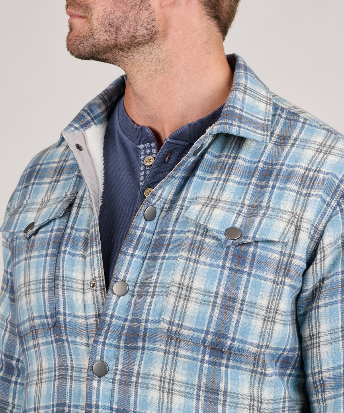 Westport Lifestyle Sherpa Lined Firepit Flannel Shirt Jacket, Men's Big & Tall