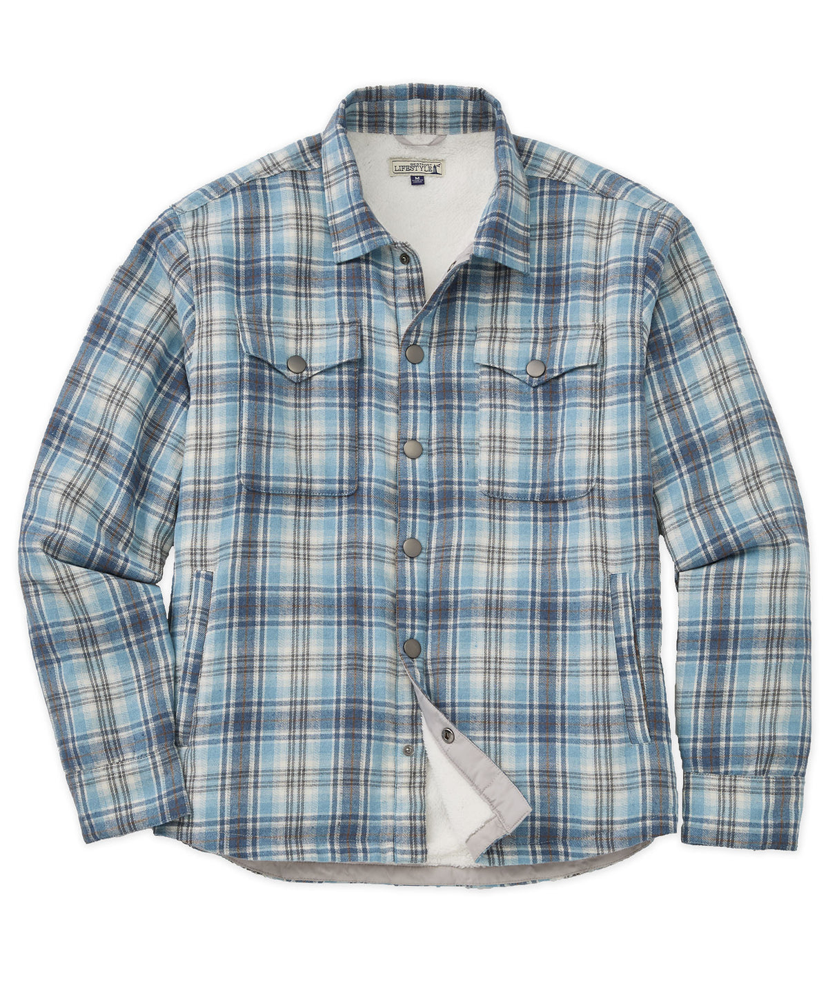 Westport Lifestyle Sherpa Lined Firepit Flannel Shirt Jacket, Men's Big & Tall