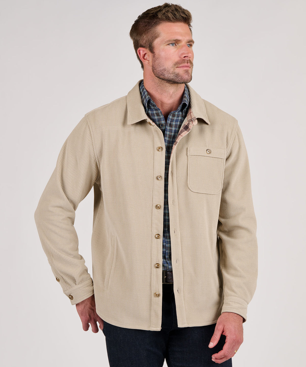 Westport Lifestyle Knit Corded Shirt Jacket, Men's Big & Tall