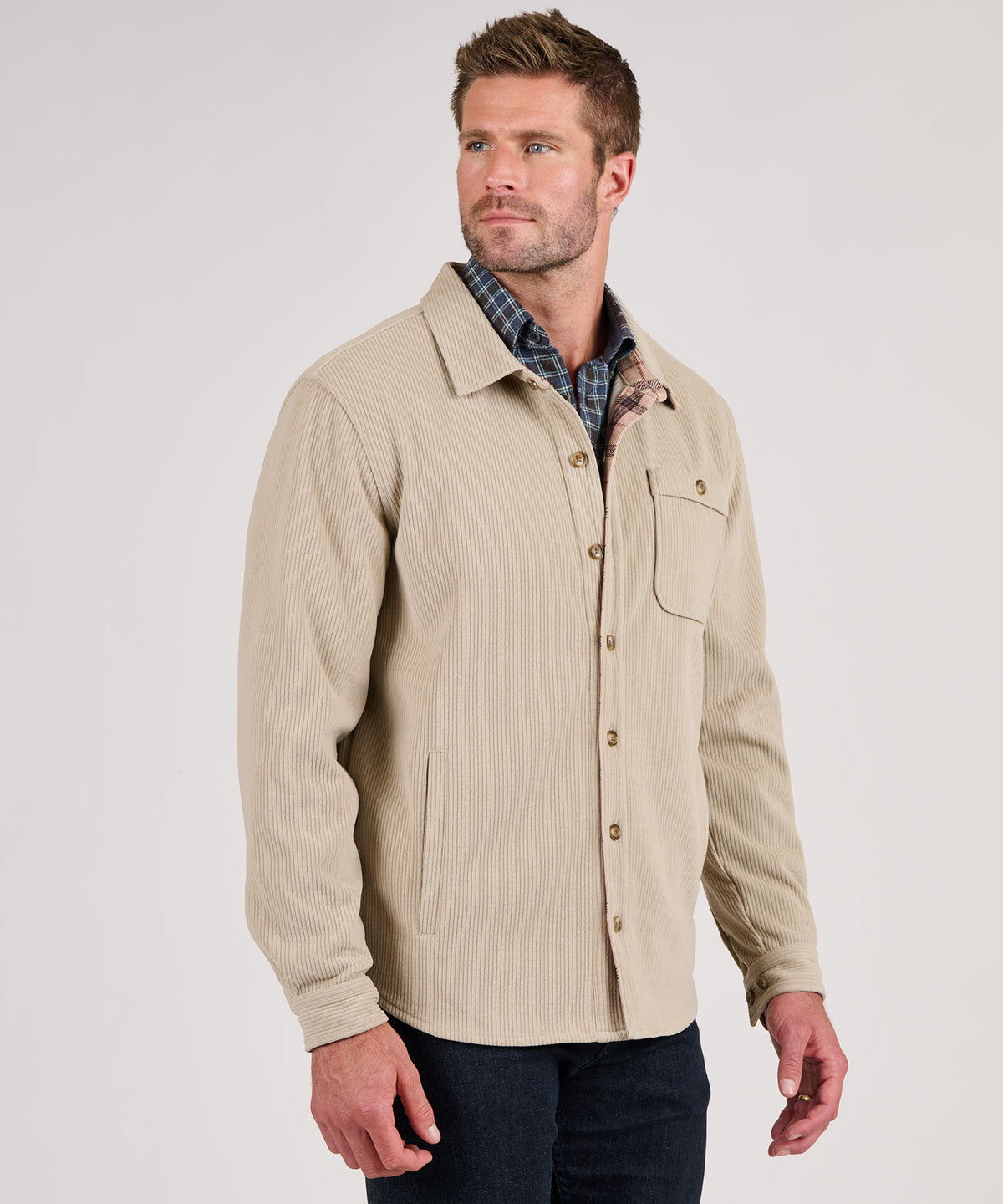 Westport Lifestyle Knit Corded Shirt Jacket, Men's Big & Tall
