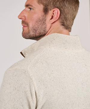 Westport Black Donegal Button Mock Pullover Sweater