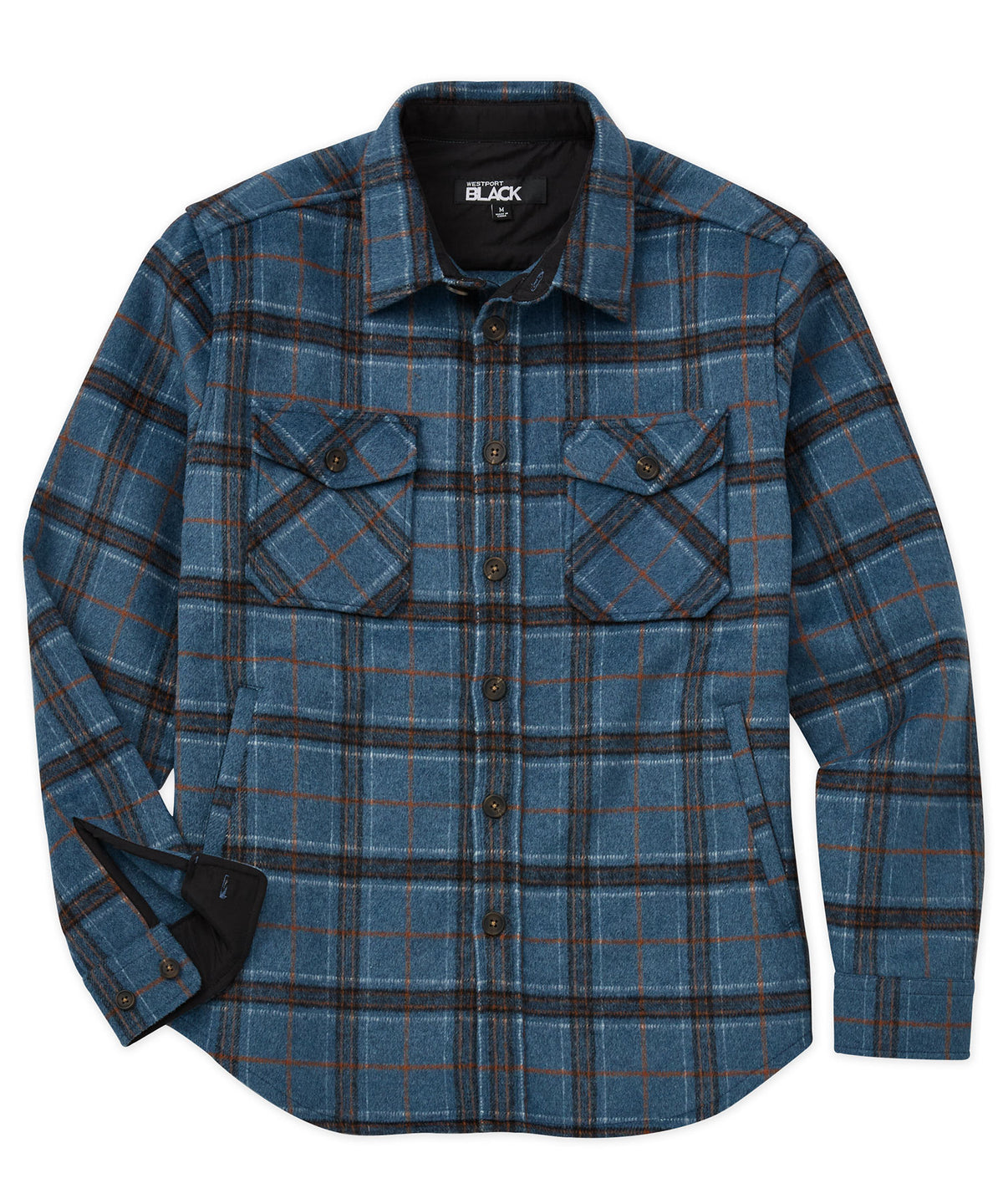 Westport Black Wool Blend Shirt Jacket, Men's Big & Tall