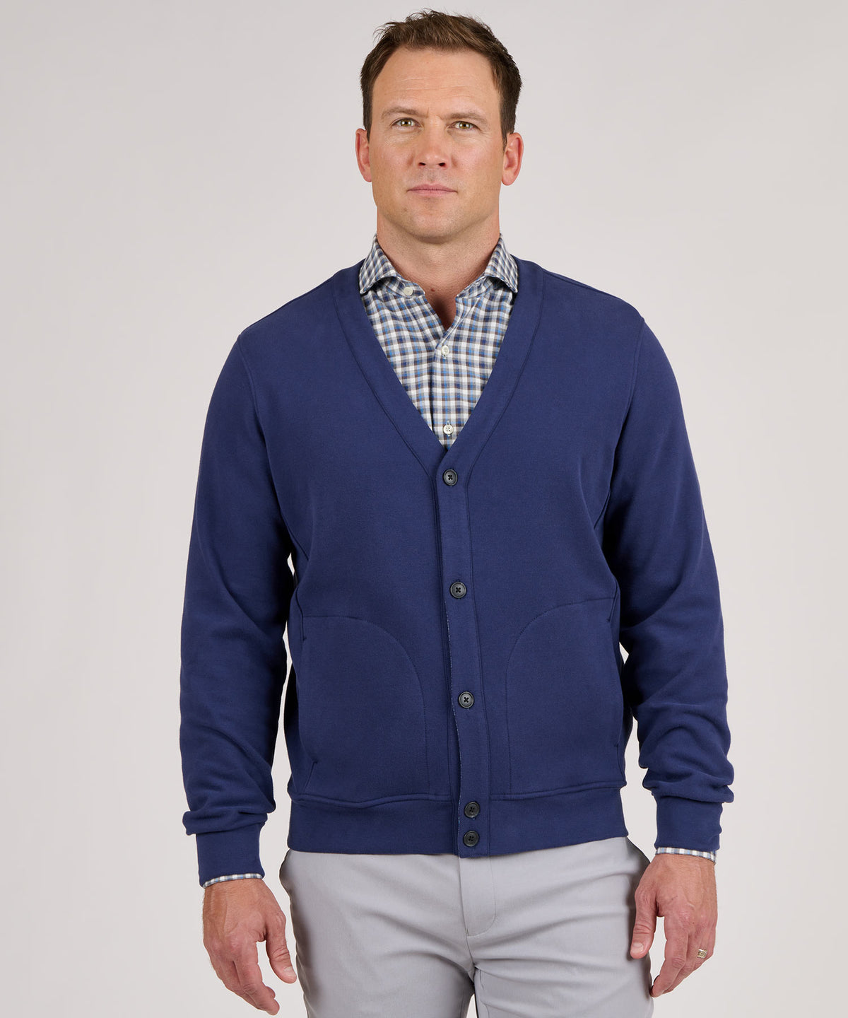 Westport Lifestyle Brushed Interlock Cardigan, Men's Big & Tall