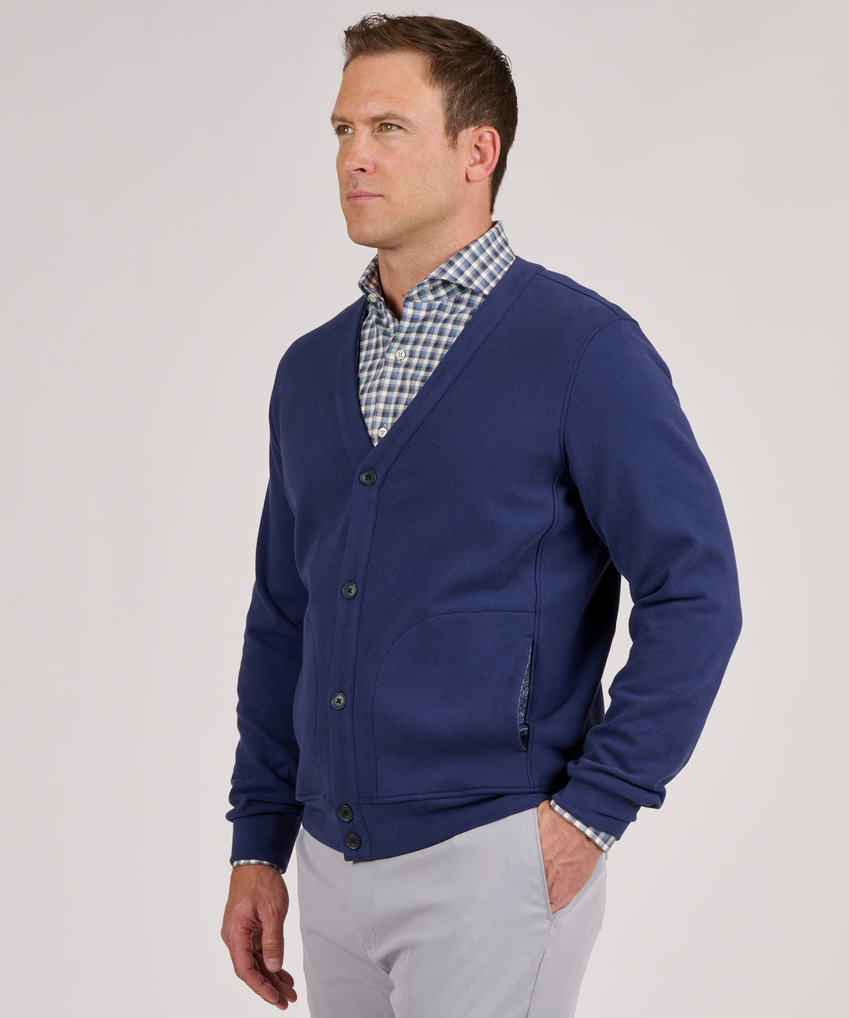 Westport Lifestyle Brushed Interlock Cardigan, Men's Big & Tall