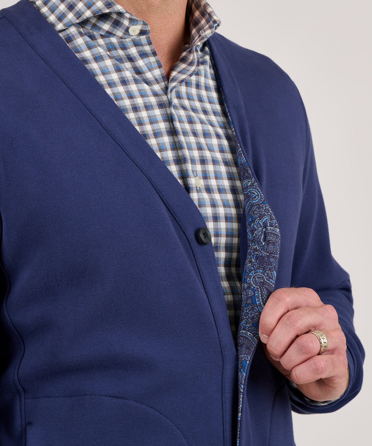 Westport Lifestyle Brushed Interlock Cardigan, Men's Big & Tall