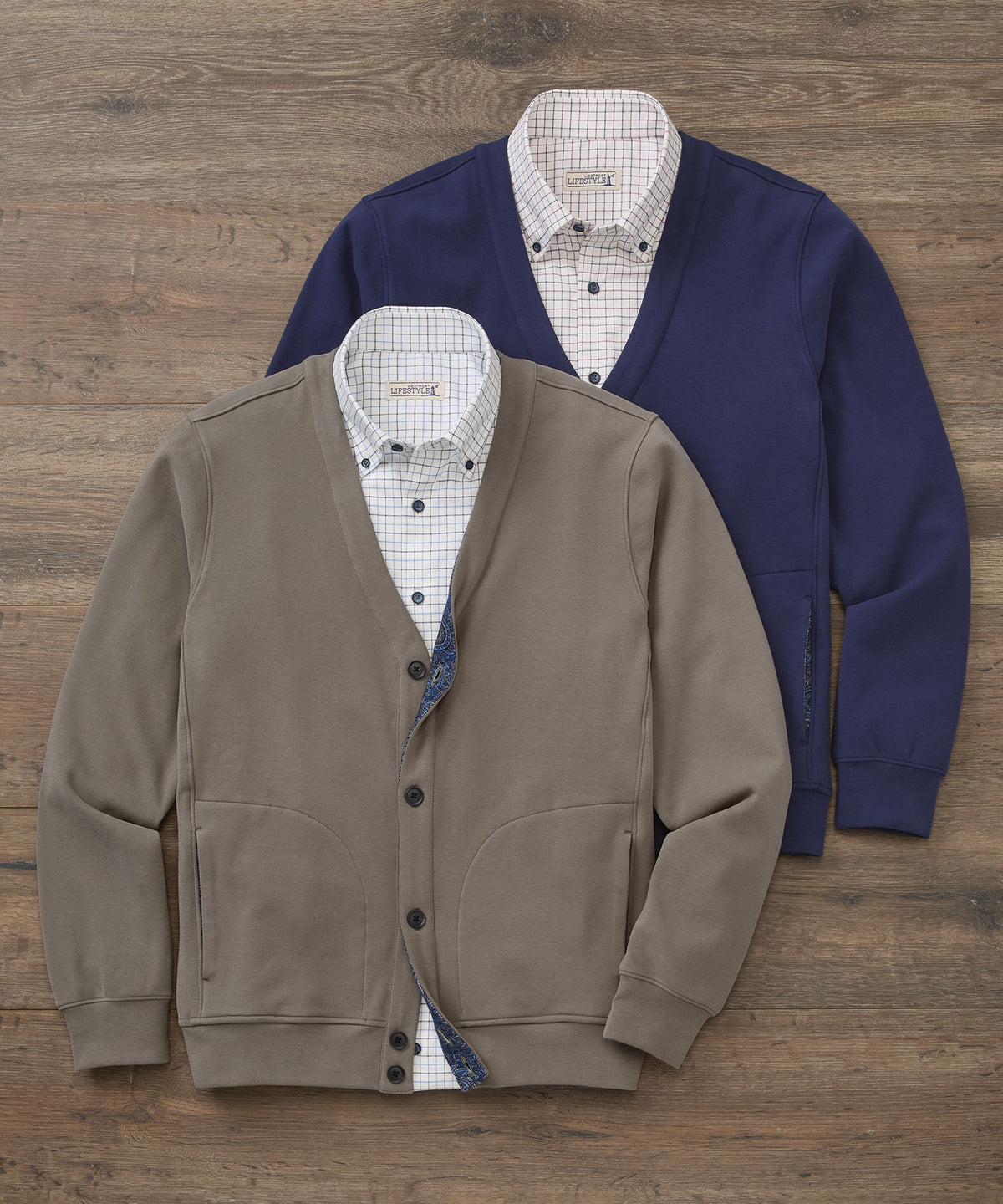 Westport Lifestyle Brushed Interlock Cardigan, Men's Big & Tall