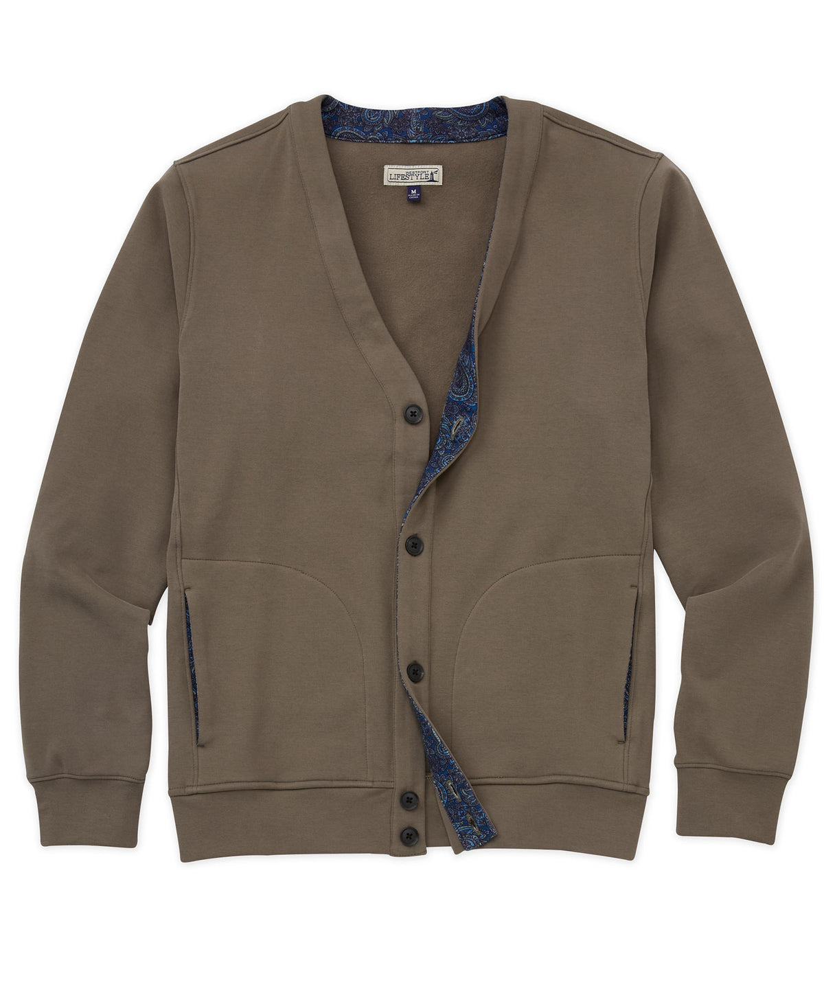 Westport Lifestyle Brushed Interlock Cardigan, Men's Big & Tall