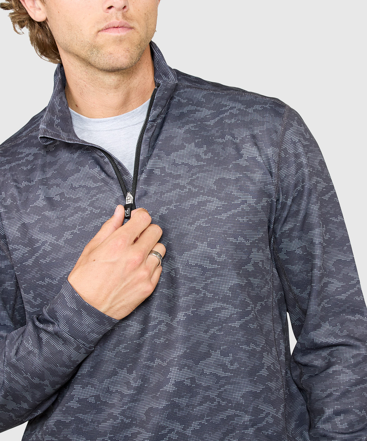 Cutter & Buck Traverse Camo Print Stretch Quarter Zip Pullover, Men's Big & Tall