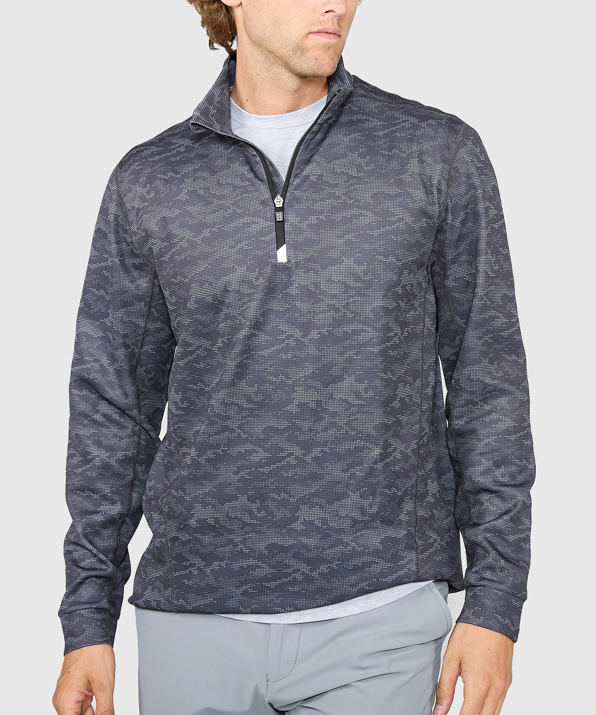 Cutter & Buck Traverse Camo Print Stretch Quarter Zip Pullover, Men's Big & Tall