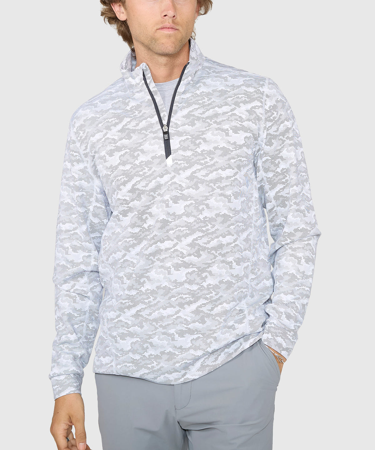 Cutter & Buck Traverse Camo Print Stretch Quarter Zip Pullover, Men's Big & Tall