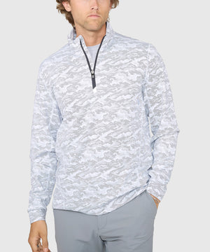 Cutter & Buck Traverse Camo Print Stretch Quarter Zip Pullover