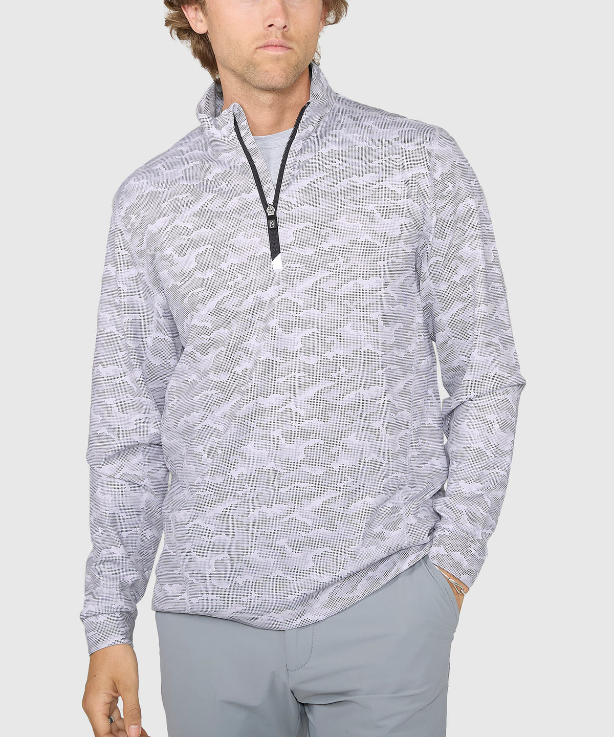 Cutter & Buck Traverse Camo Print Stretch Quarter Zip Pullover, Men's Big & Tall