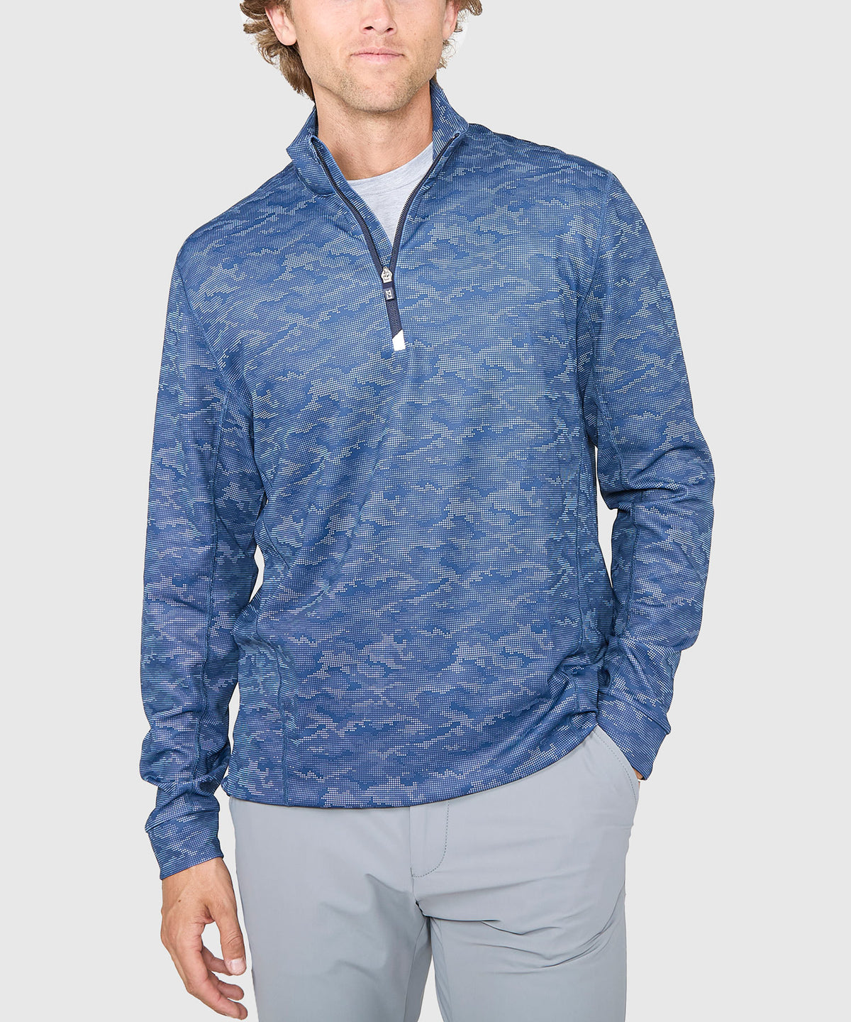 Cutter & Buck Traverse Camo Print Stretch Quarter Zip Pullover, Men's Big & Tall