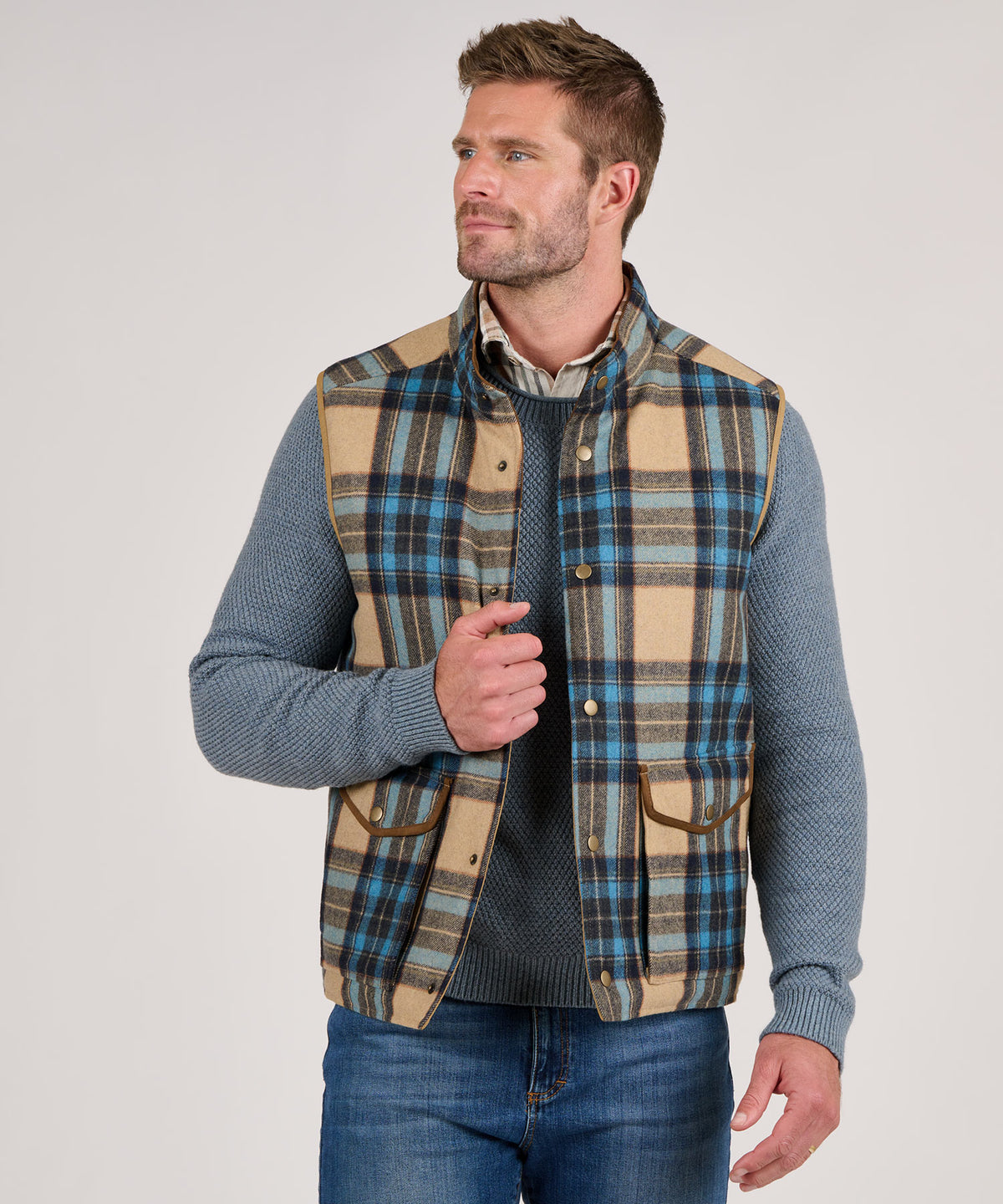 Westport Black Reversible Quilted Plaid Vest, Men's Big & Tall