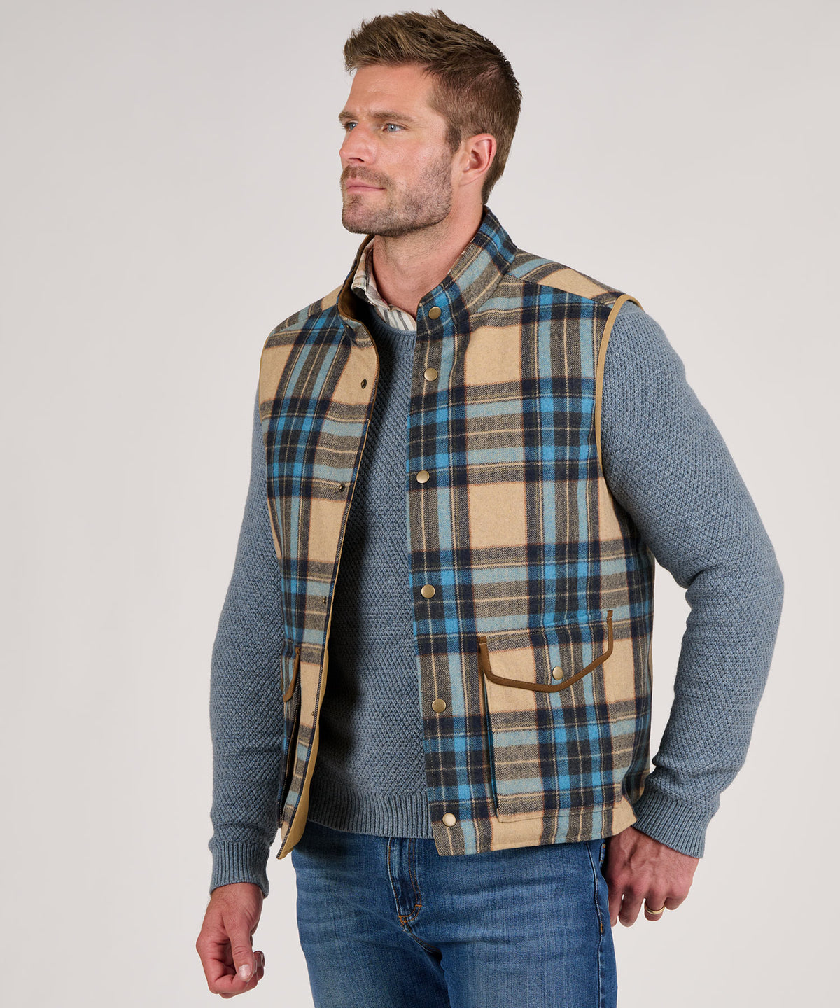 Westport Black Reversible Quilted Plaid Vest, Men's Big & Tall