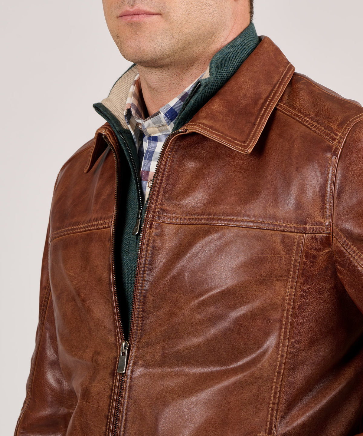 Westport Black Premium Bomber Leather Jacket, Men's Big & Tall