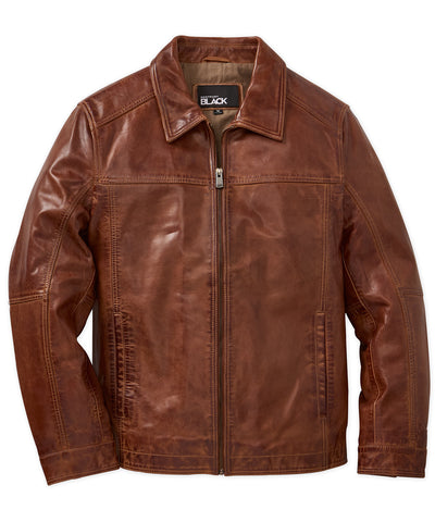 Westport Black Premium Leather Jacket, Men's Big & Tall